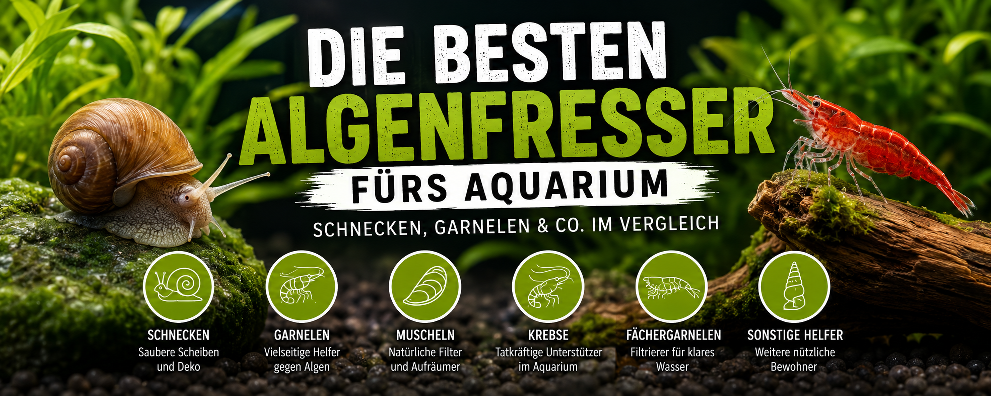 Die besten Algenfresser fürs Aquarium – Schnecken, Garnelen & Co. im Vergleich