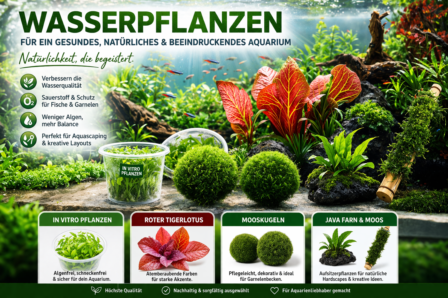 Wasserpflanzen kaufen – Aquarienpflanzen für Süßwasseraquarien