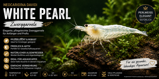 Neocaridina davidi White Pearl Zwerggarnele | Weiße Neocaridina