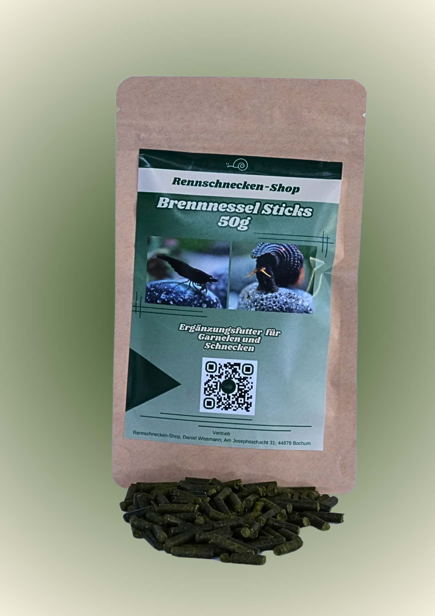 50 g. Tüte Brennnesselstick für Süßwasser Garnelen 