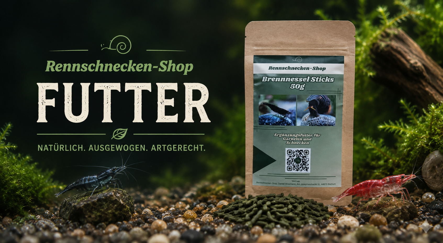 Tüte Brennnessel futtersticks für Süßwasser Garnelen