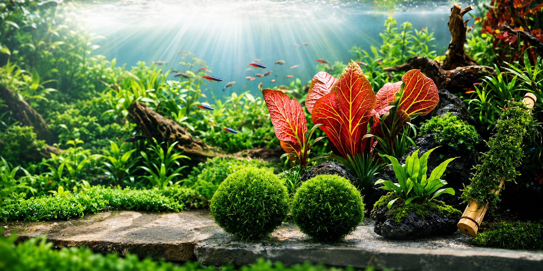 aquarium mit nooskugeln im Süßwasser Aquarium 