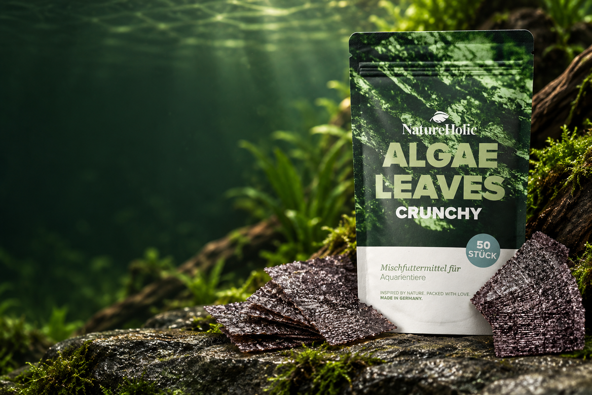 NatureHolic AlgaeLeaves – 50 natürliche Algenblätter für Garnelen, Schnecken und Zierfische