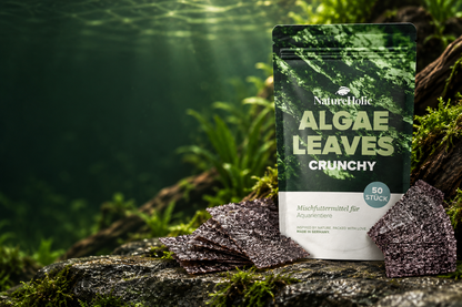 NatureHolic AlgaeLeaves – 50 natürliche Algenblätter für Garnelen, Schnecken und Zierfische