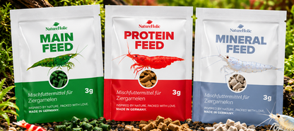 Bunte Tüte – NatureHolic Garnelenfutter-Probierpaket, 3 × 3 g