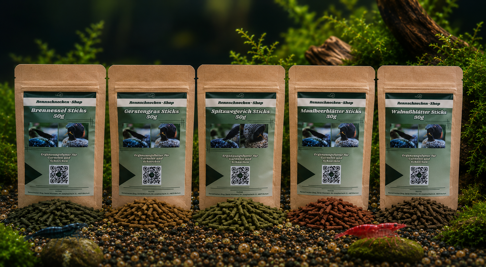 Garnelen und Schnecken Futtersticks von Rennschnecken-shop 