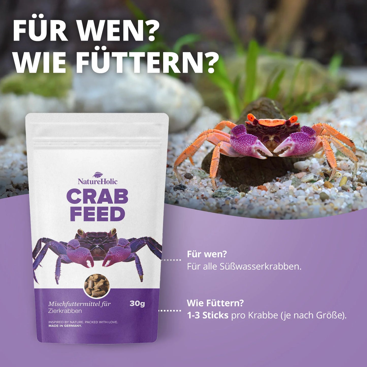 NatureHolic Krabbenfeed Krabbenfutter 30 g