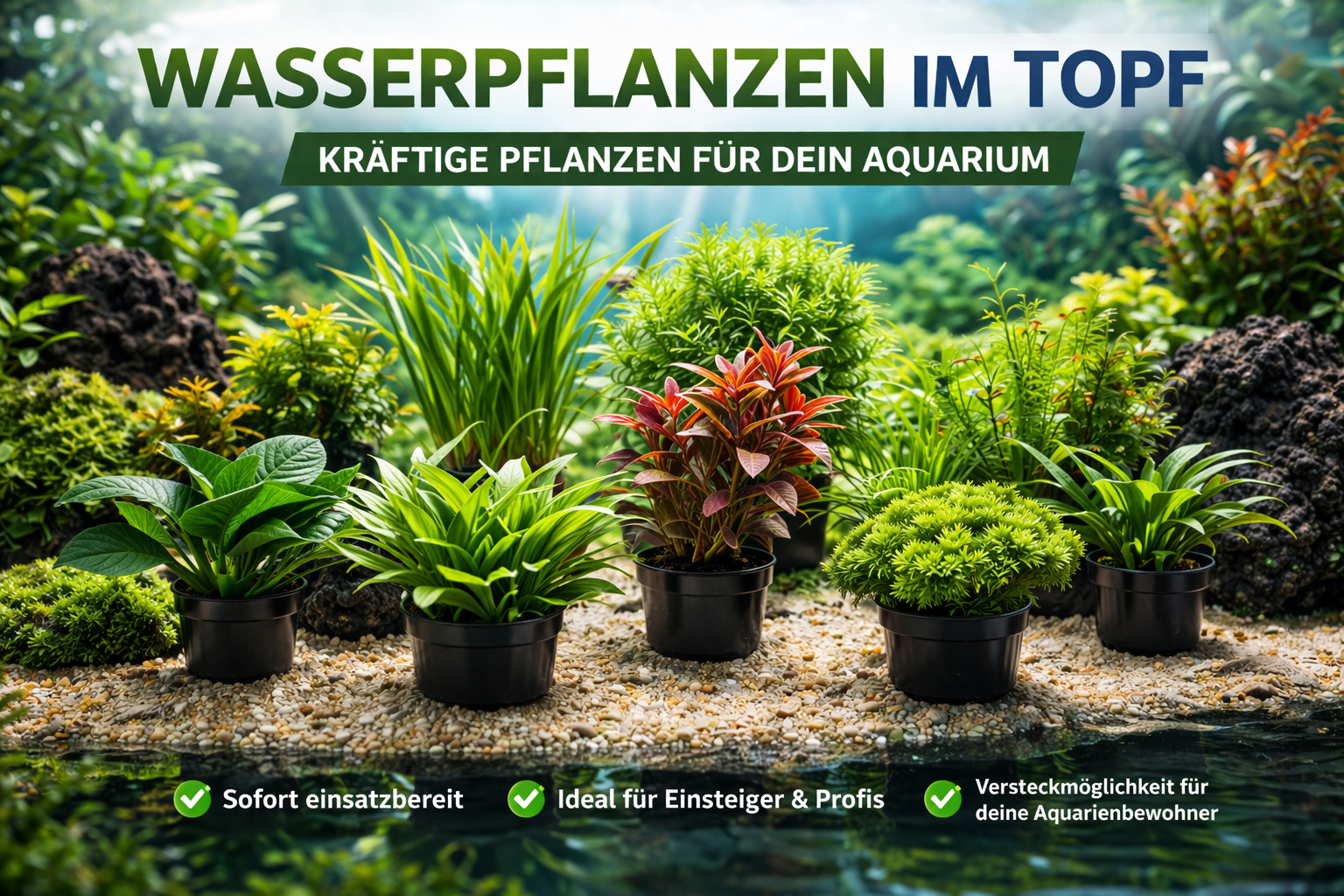 Übersicht von Aquariumpflanzen für süßwasseraquarien